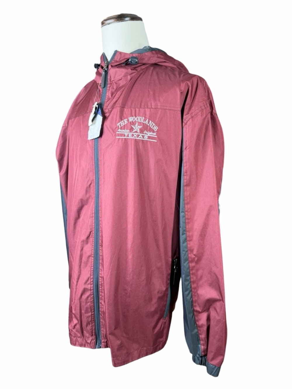 10/$25🦋 NWT Ohiopyle Maroon THE WOODLANDS Windbreaker - Size XL - Picture 2 of 15
